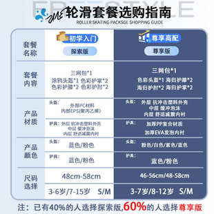 费斯培训轮滑鞋儿童初学者男女童旱冰鞋可调码溜冰鞋套装专业SL