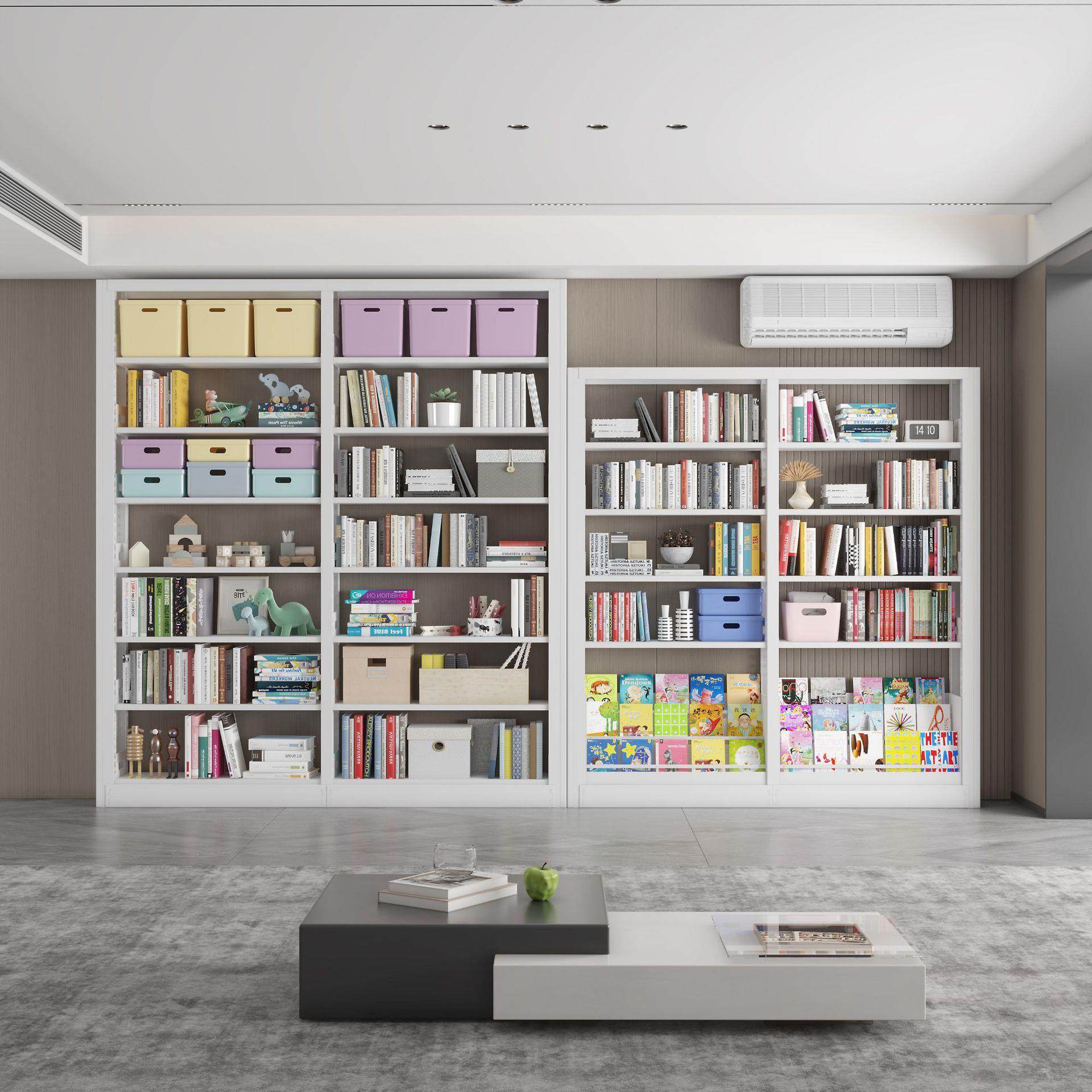 家用钢制书架书柜图书馆书架多层落地儿童书房书柜简约铁艺置物架,住宅家具,书架,淘宝优惠券,粉丝福利购,淘宝优惠卷