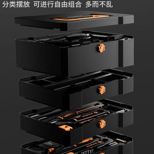 五金电钻木工多功能螺丝刀电工维修日常全套扳手钳 家用工具箱套装