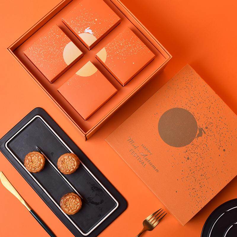 2025新款橙色中秋月饼礼盒包装 创意双层旋转8粒装月饼盒包装,包装,商务礼品包装,淘宝优惠券,粉丝福利购,淘宝优惠卷