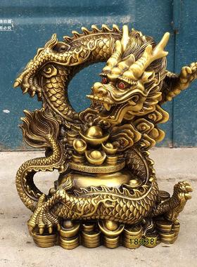 纯铜龙摆件大小号龙生肖大气聚宝盆金龙聚宝盆十二生肖龙工艺礼品