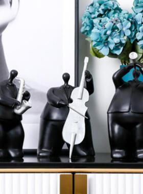 创意可爱乐队卡通人物摆件家居饰品书房儿童房办公桌面小摆件雕像