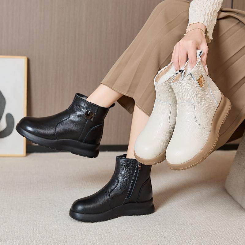 真皮妈妈鞋棉鞋冬季加绒保暖中年软底软面短靴防滑中老年羊毛靴子,女鞋,时装靴,淘宝优惠券,粉丝福利购,淘宝优惠卷