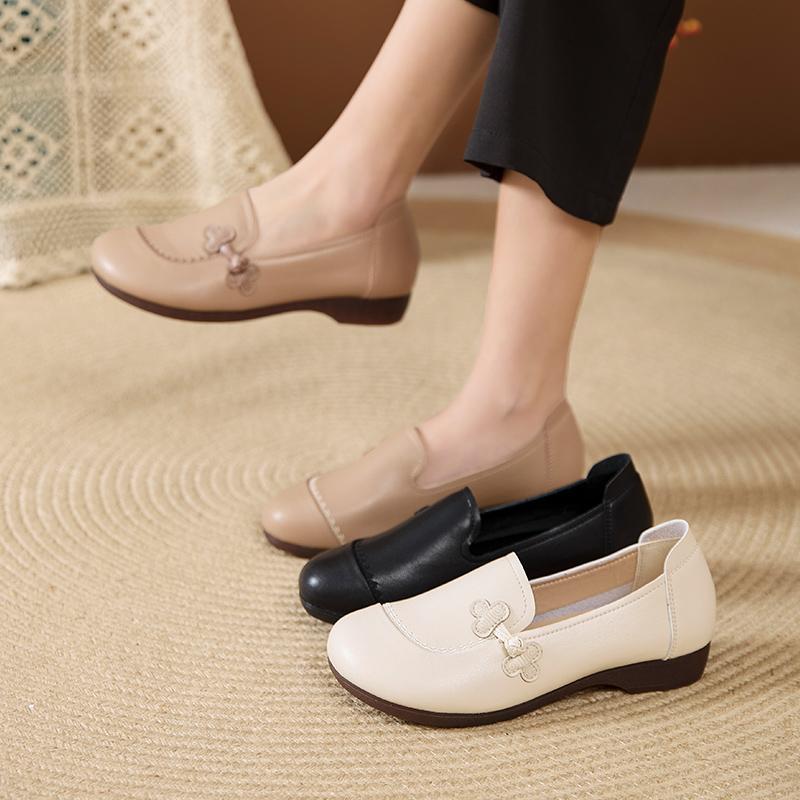 名洋鸟2025春新款真皮浅口单鞋