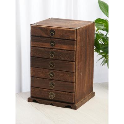 普洱茶饼收纳盒实木分茶盘复古中式礼盒包装定制茶叶盒茶饼收纳柜