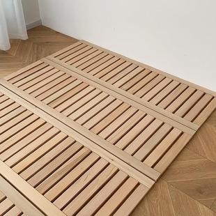 定制榉木床板排骨架实木榻榻米硬床板防潮透气铺板铁艺实木软包