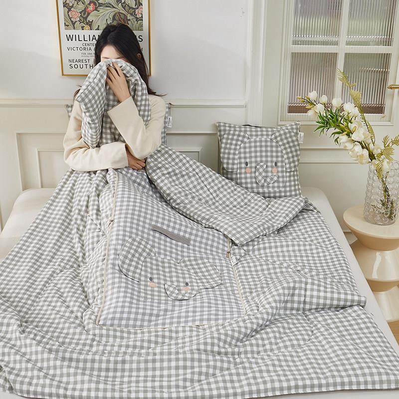 拎包式抱枕被子二合一汽车沙发靠垫格子办公室学生宿舍空调被儿童,居家布艺,抱枕被,淘宝优惠券,粉丝福利购,淘宝优惠卷