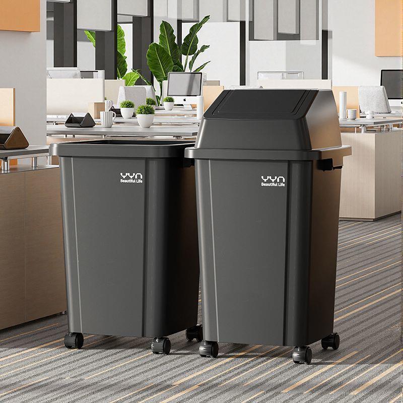 带轮垃圾桶商用大容量办公室超大号无盖家用厨房方形卫生桶理发店