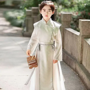 男童汉服2024新款秋季男孩少爷服儿童表演服古装帅气古风唐装裙子