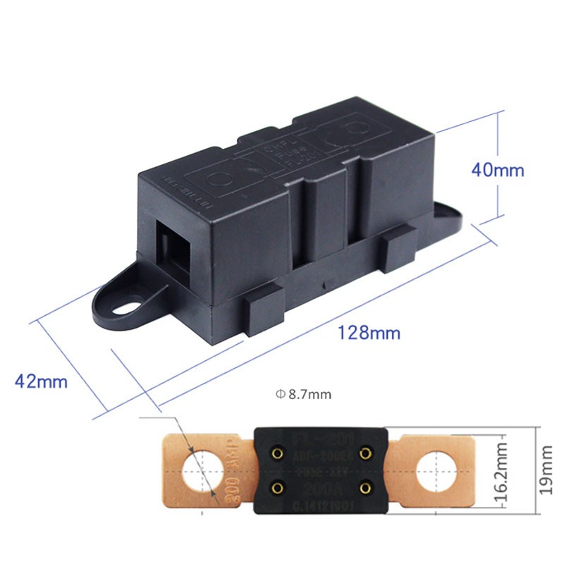 汽房车游艇大功率熔断器改装大号叉栓式保险片丝座盒 60A100A200A