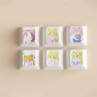 创意原厂热升华键帽二次元 水冰月美少女战士个性 机械键盘帽十字轴