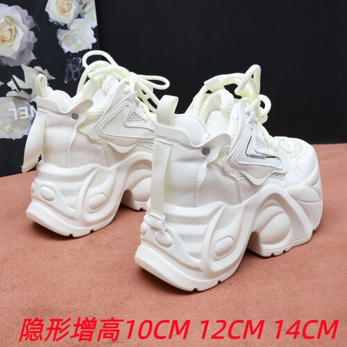 厚底隐形增高透气老爹鞋女款