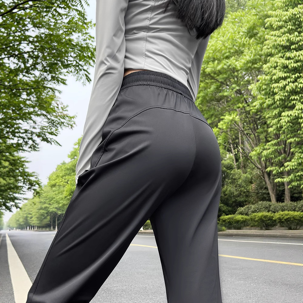 德国防晒裤女2025新款薄款夏季高腰垂感休闲速干运动喇叭冰丝裤子