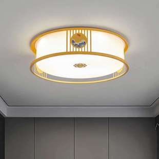 客厅简约平板吸顶灯现代长方形led家用卧室圆形中国风灯饰 新中式
