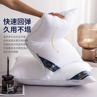 床上用品48x74cm枕头  家用专用酒店枕头芯一对民宿宾馆枕芯