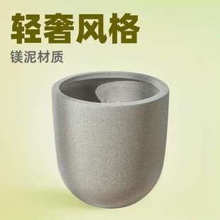 镁泥花盆绿植盆栽创意庭院大口径水泥花盆 轻奢家用软装