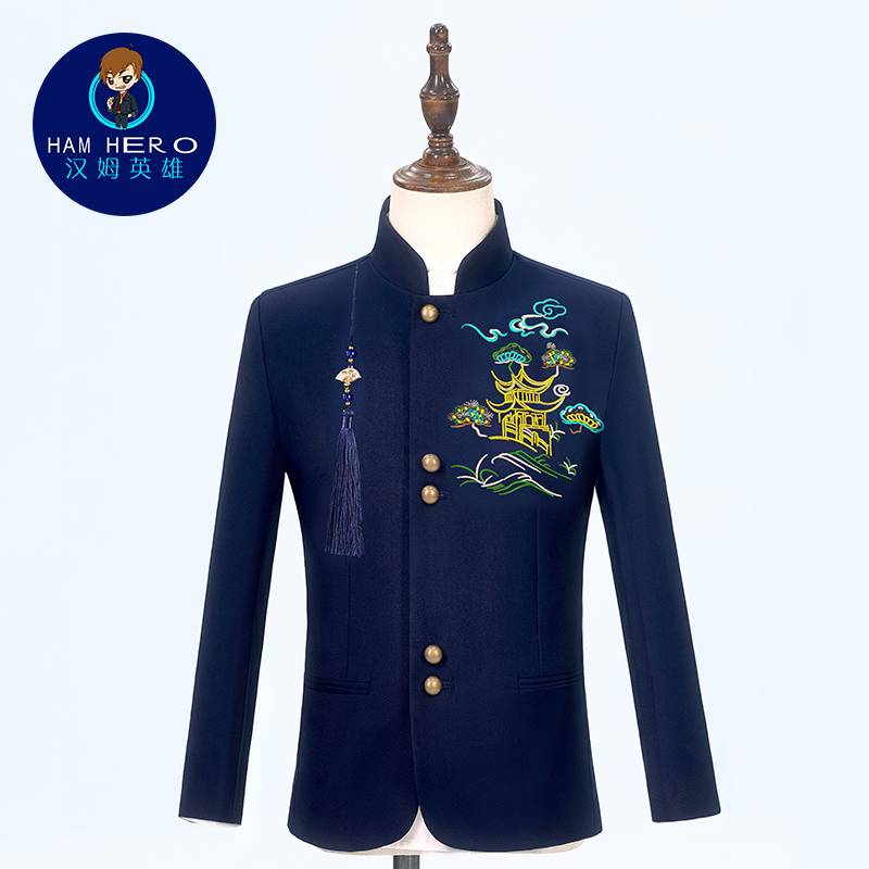 男童古风西装套装古风舞台演出