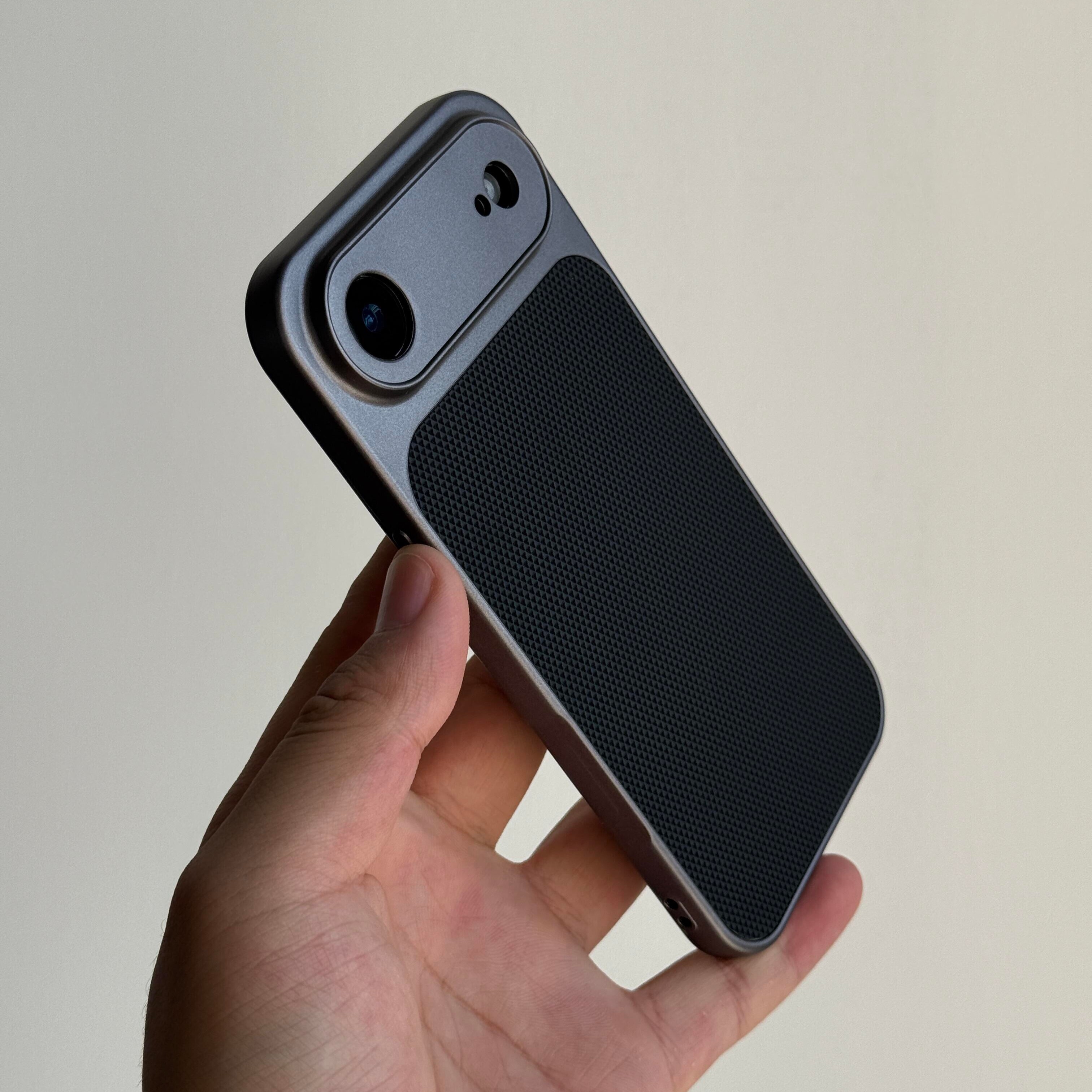 钛灰三角菱纹适用AIR苹果17promax手机壳iPhone16/15pro磁吸14/13promax超薄12pm磨砂小米17ultra男15红米K90