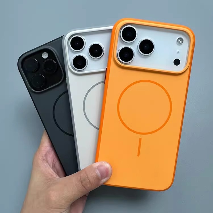 撞色肤感磁吸适用小米17promax手机壳iPhone17promax星宇橙苹果16pro防指纹air耐脏15pro高级感男女款保护套