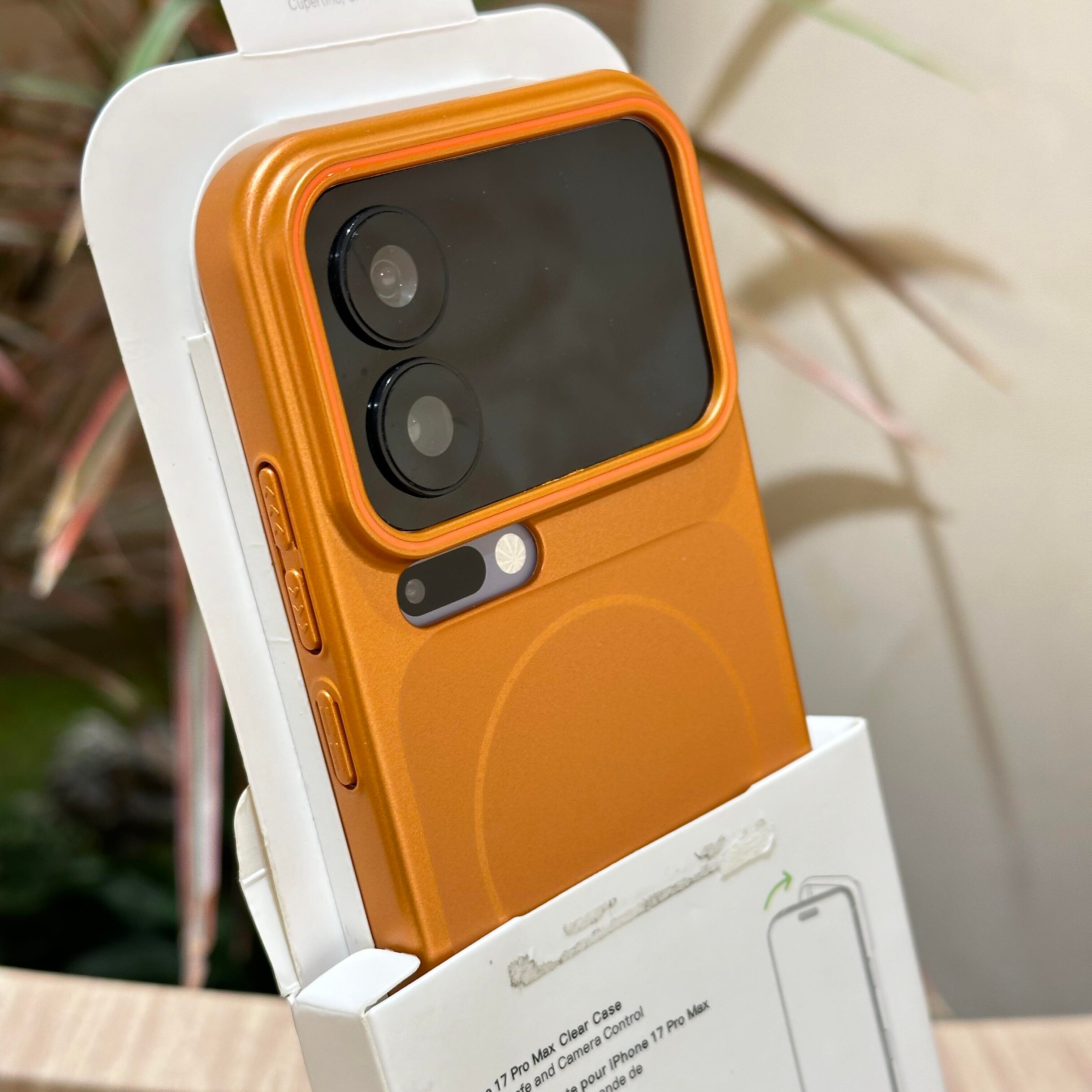 活力橙磁吸金属漆适用小米17promax手机壳iPhone17promax超薄air磨砂16plus高级15/14pro男女13/S26/25u磨砂