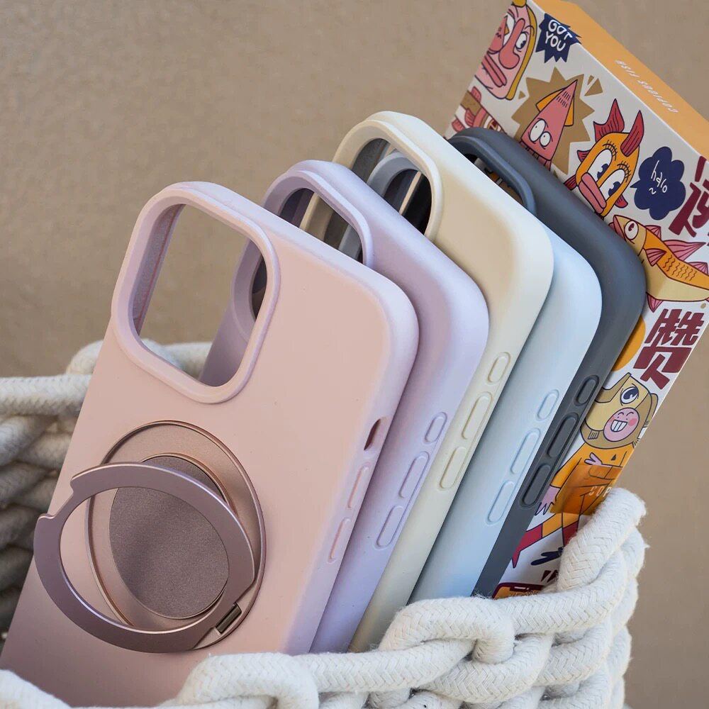 磁吸自由环支点支架手机壳适用小米15pro进口真液态硅胶14Ultra肤感耐脏13大孔防摔个性男女款软糯耐发黄奶蓝