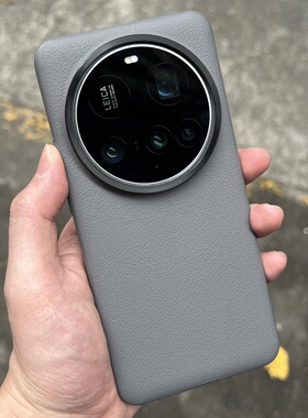 高级感钛灰色手机壳适用小米15Ultra简约纯色14pro荔枝纹素皮13肤感防指纹黑白拼色金属镜头框全包大孔防指纹