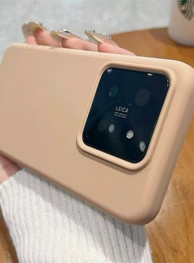 夏天沙漠金液态硅胶手机壳适用小米15spro肤感14Ultra至尊版13耐脏红米K70pro防摔K60灰色Note14pro+男女粉软