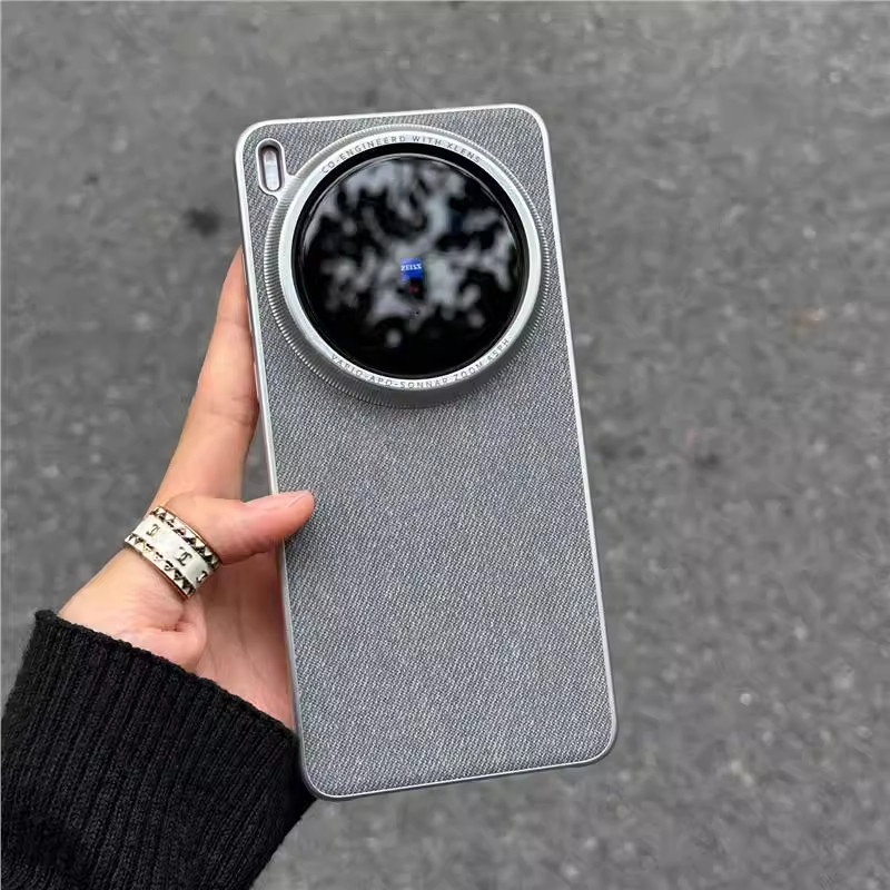 复古磁吸毛麻料布纹适用小米15ultra手机壳半包15spro超轻薄14pro简约14ULTRA钛灰色红米k80pro散热防指纹女