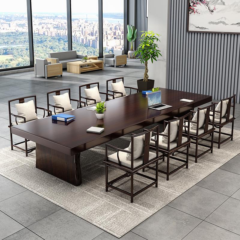 木简约现代全实会议桌椅组合图书馆长条谈大作桌子办公长桌YY2254
