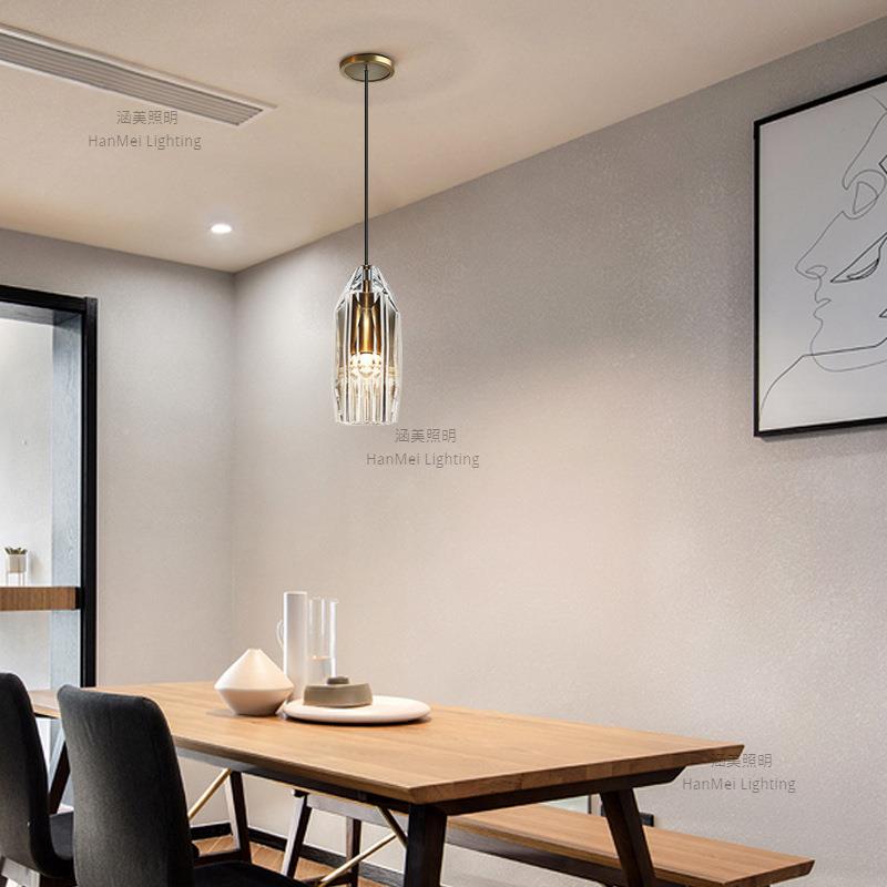 北欧轻奢294铜K线9代水晶长吊灯现客厅餐厅卧室单头全吊灯
