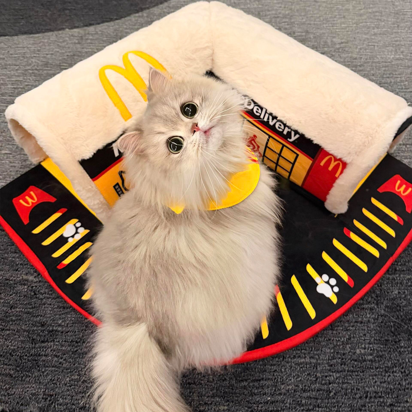 麦当劳猫窝周边3.0隧道猫窝喵乐送猫窝冬加厚保暖四季通用猫垫子