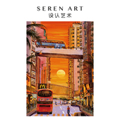 SEREN 饰画纸质500片拼图礼物 艺术肌理质感精致装 ART 城市落日