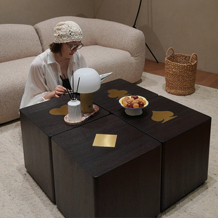 安隅集物日光隅边几模块化茶几诃子颗粒生活联名设计欧洲烟熏橡木