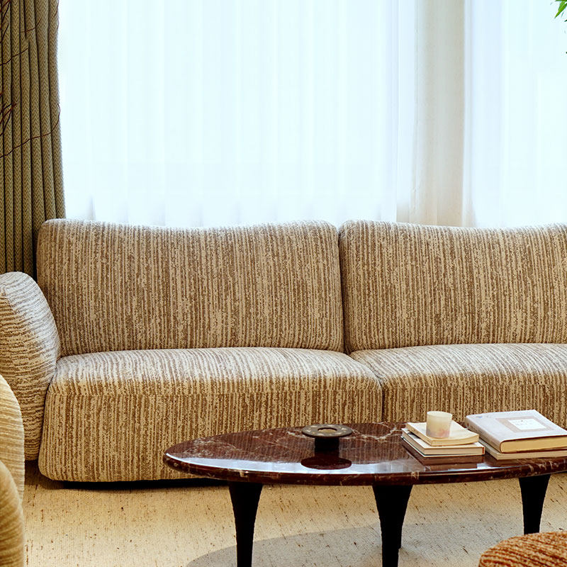 安隅集物贝拉多人沙发原创设计法式中古奶油风布艺直排小户型客厅