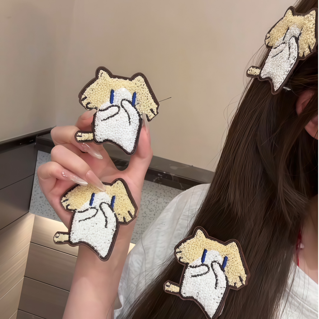 可爱搞怪小猫无痕刘海贴