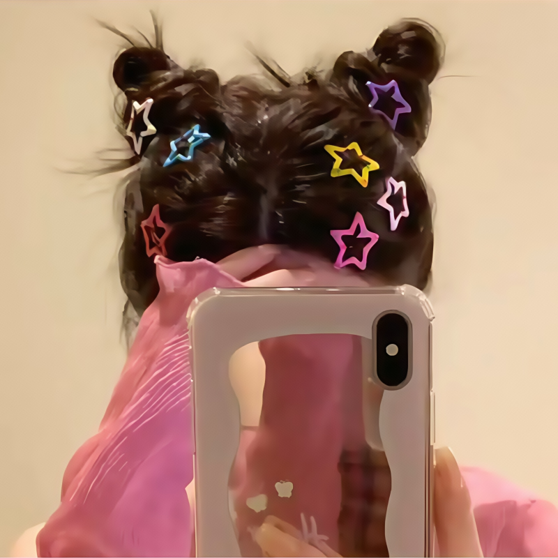 多巴胺星星发夹网红爆款彩色五角发卡女刘海夹子蔡依林演唱会头饰