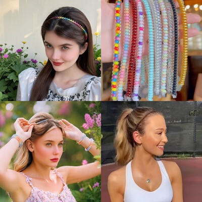 电话线发箍女2025新款网红运动时尚发带发圈高级感洗脸发绳多功能