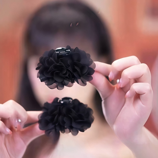 玫瑰花朵小抓夹森系发夹女2025新款后脑勺半扎发夹子头花头饰发卡