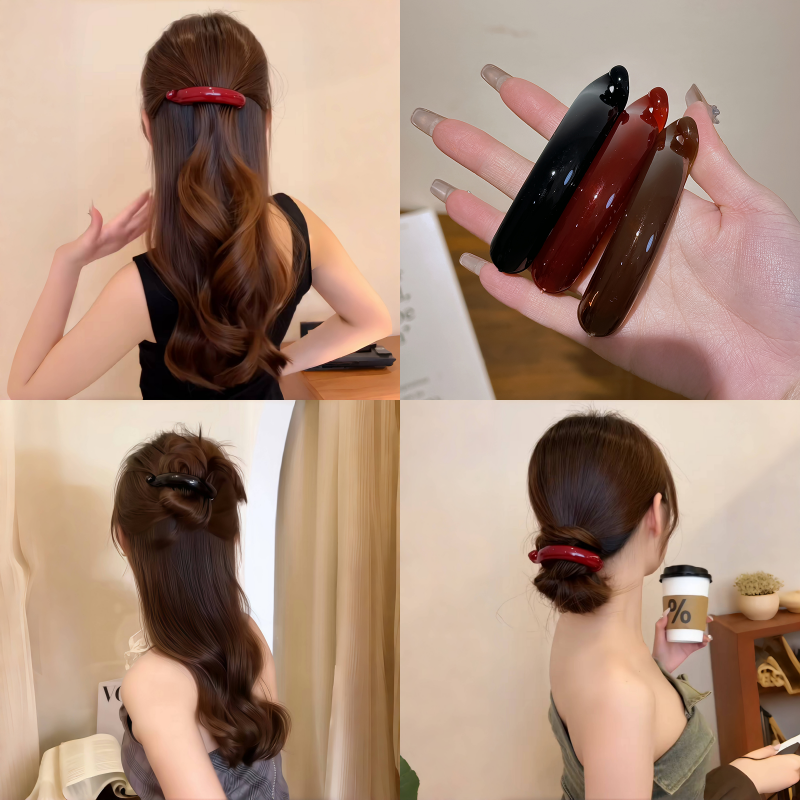 韩国简约气质高马尾扣夹一字夹复古扭扭夹发卡女香蕉夹子头饰发夹