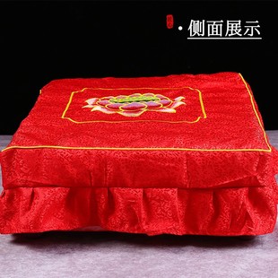 莲花拜凳套家用佛前实木拜垫套高档拜垫外套坐垫套跪垫蒲团拜椅套