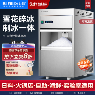 冰力欧雪花制冰机商用制冰碎冰All全自动颗粒机实验室火锅刺身