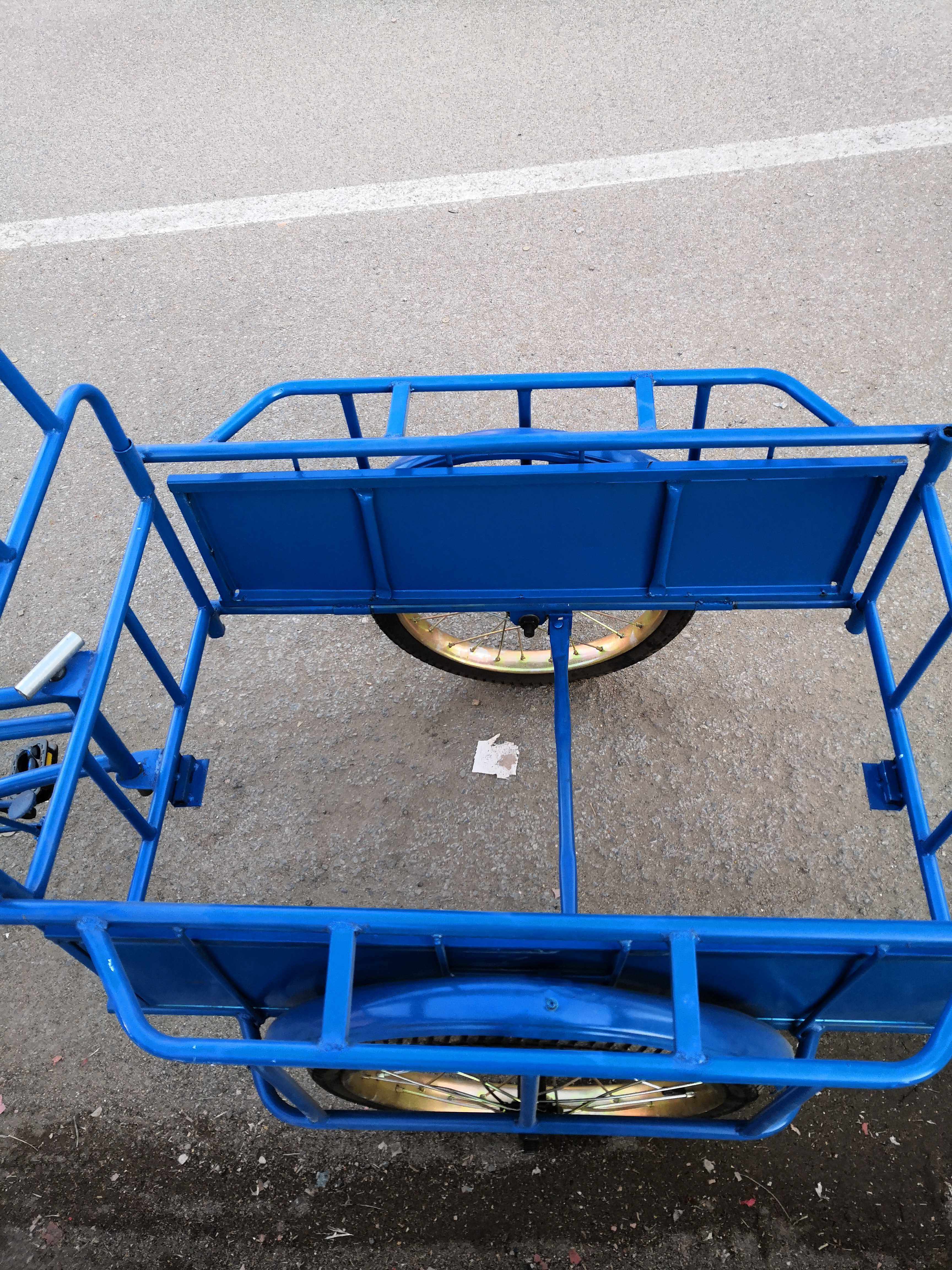 折叠倒骑驴人力脚蹬三轮车,摆摊