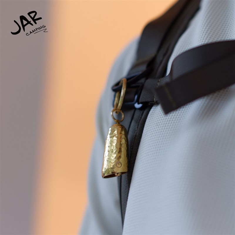 JARIGA原创设计纯手工锤纹黄铜小鱼铃铛包挂件钓鱼佬配饰汽车挂件