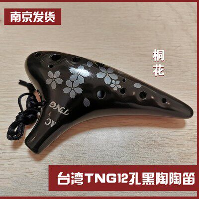 TNG陶笛12孔ac调初学送教材黑陶十二孔中音C调初学演奏学生入门