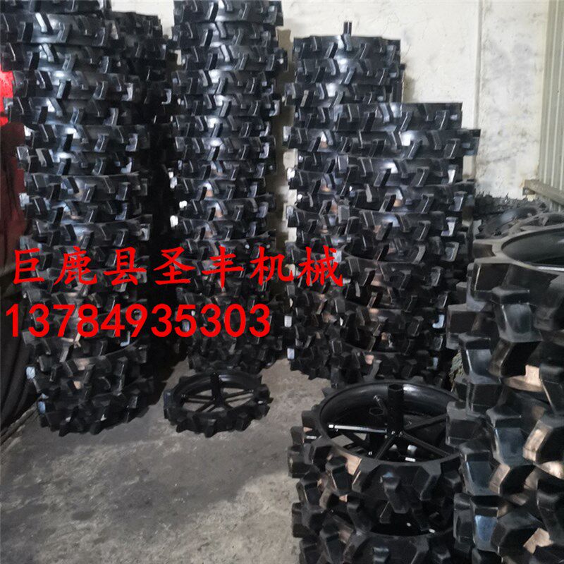 微耕机轮胎实心橡胶胎加宽加厚免充气防滑耐磨行走轮微耕机配件