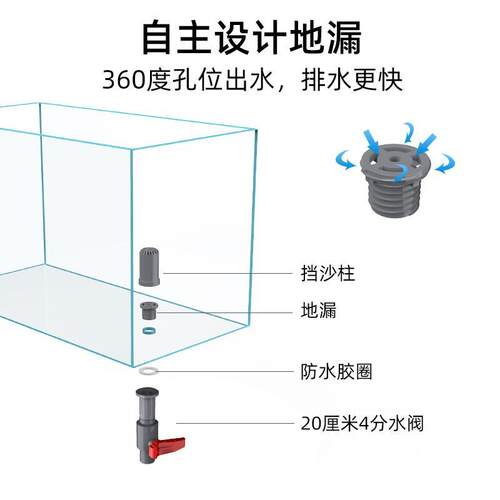 超白鱼缸大型玻璃缸造景水族箱带底排水懒人换水可放底滤钢铁架子