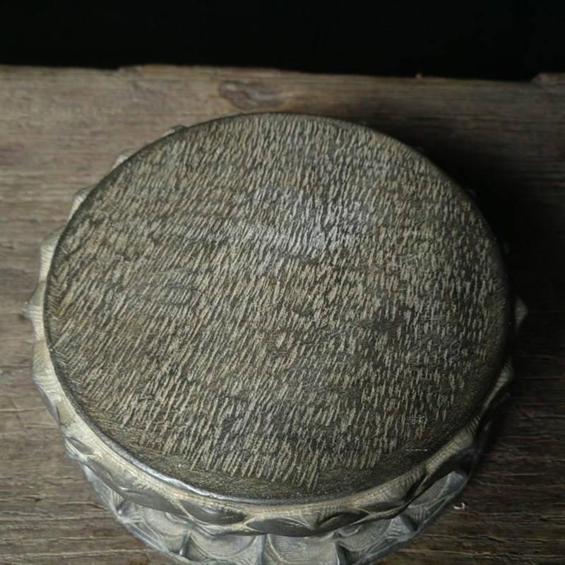 天然青石雕刻双层莲花底座佛座中式仿古壶承假山盆景茶宠摆件茶席