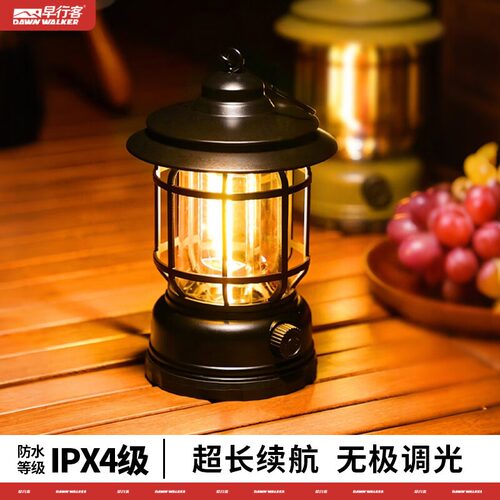 户外露营灯野营帐篷灯照明灯复古摆摊应急挂灯超长续航露营氛围灯