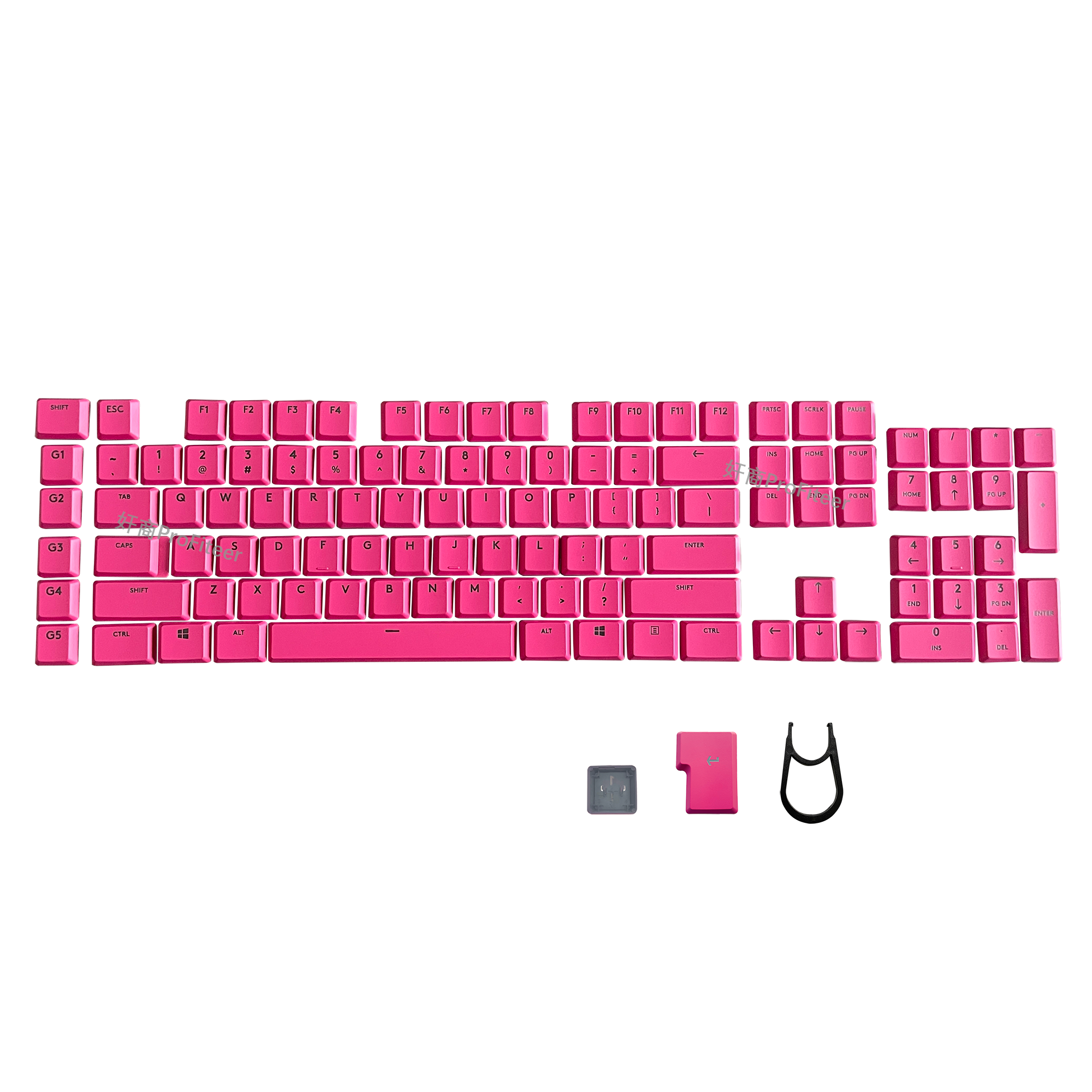 罗技G913透光全套键帽109键粉色洋红蓝绿黑白G813G915TKL机械键盘