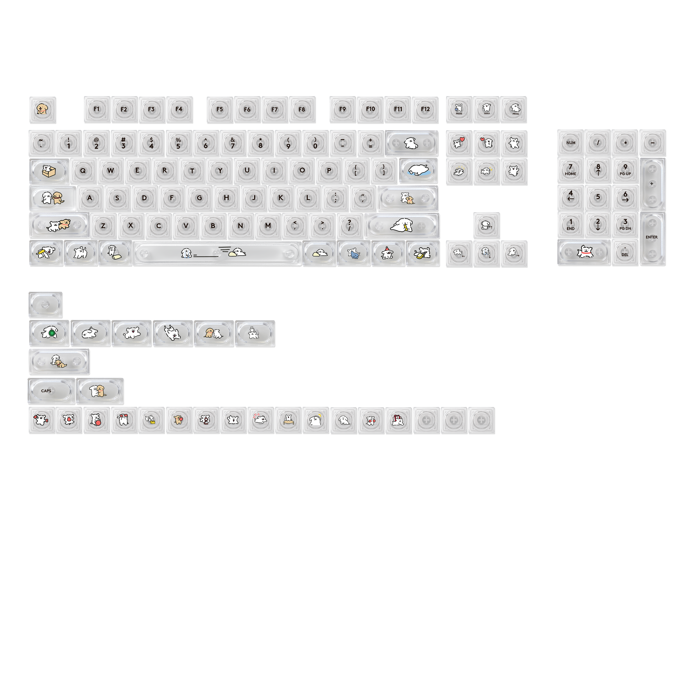 线条小狗键帽 适用十字轴机械键盘可爱个性客制化DIY矮轴磁轴